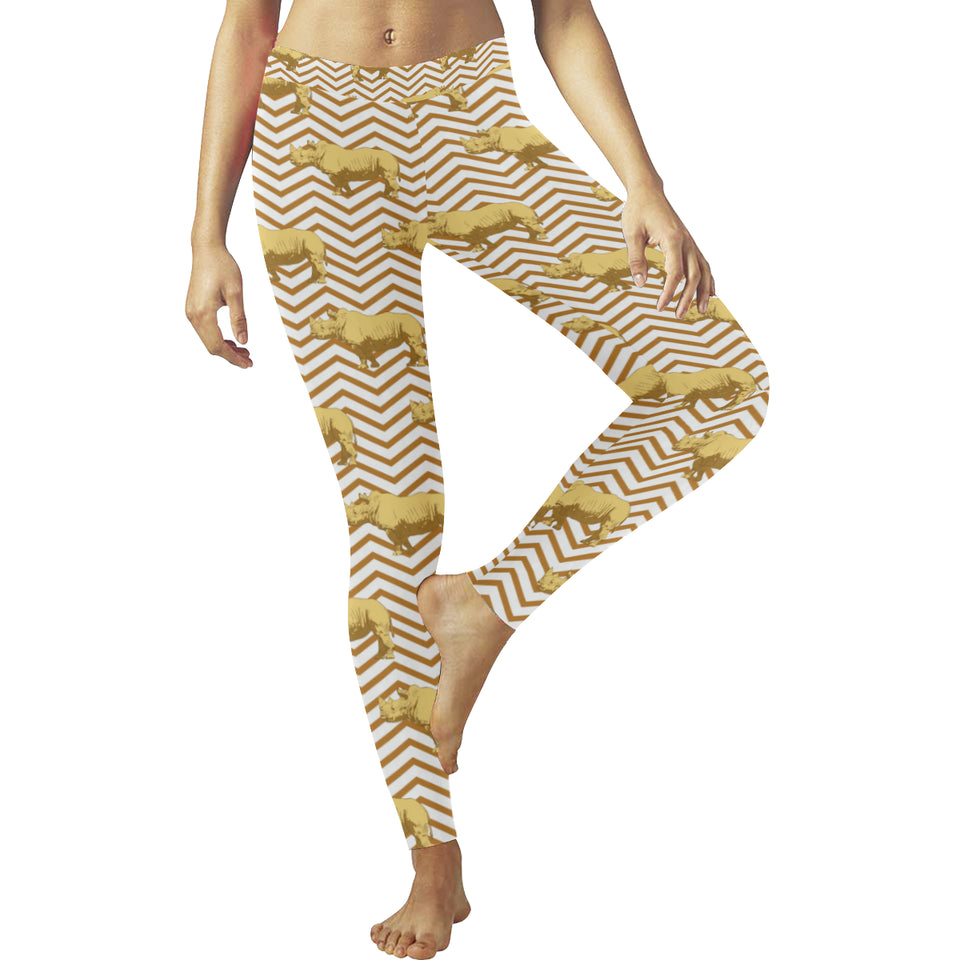 Rhino yellow theme pattern Women's Legging Fulfilled In US