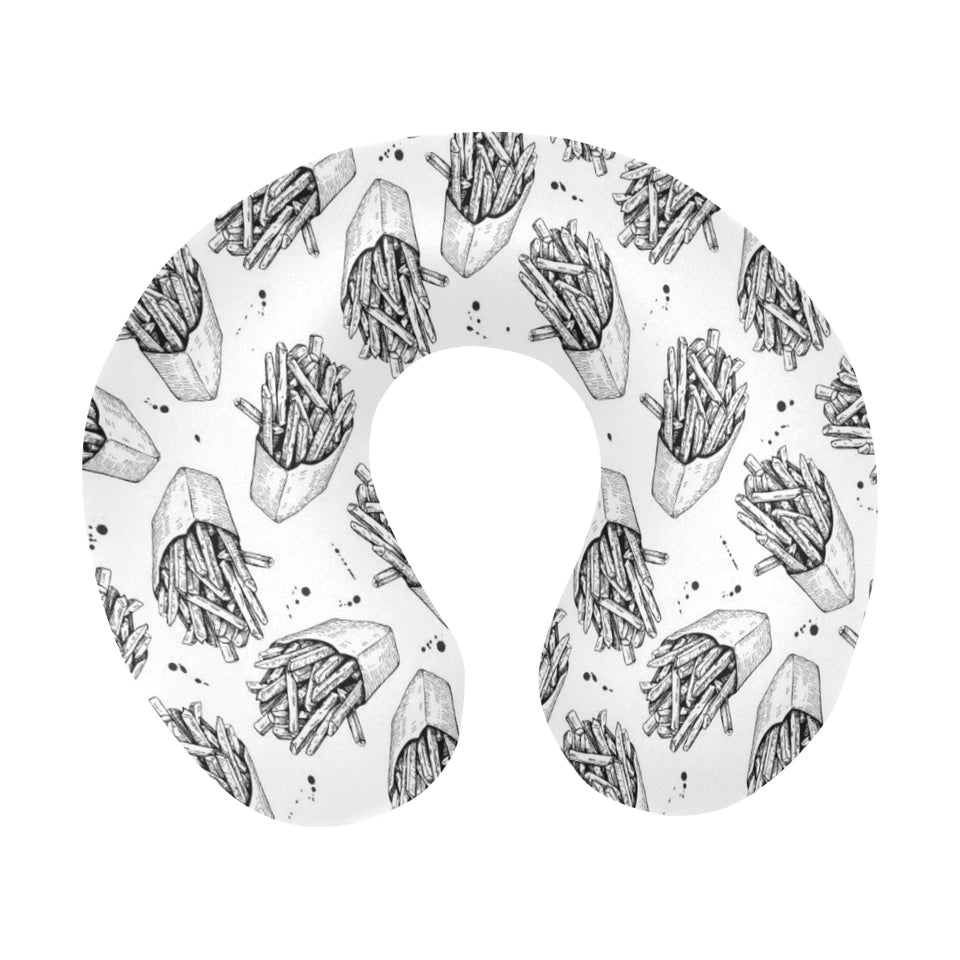 Hand drawn french fries pattern U-Shaped Travel Neck Pillow