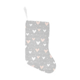 Heart pattern gray background Christmas Stocking