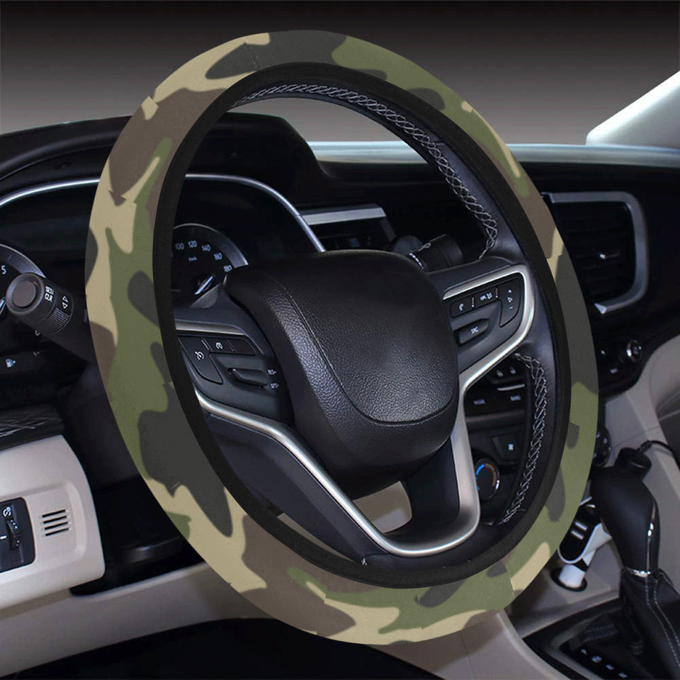 Dark Green camouflage pattern Car Steering Wheel Cover