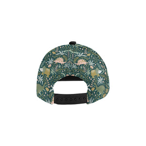 dinosaurs tropical leaves flower pattern All Over Print Snapback Cap