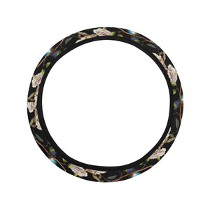 Hummingbird Pattern Print Design 03 Car Steering Wheel Cover