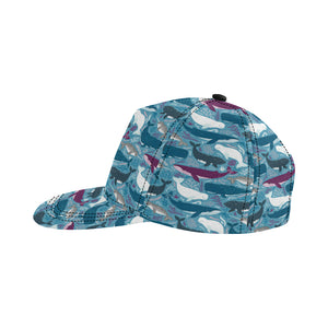 Whale design pattern All Over Print Snapback Cap