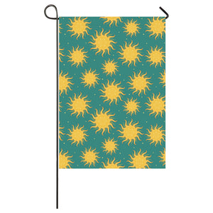 Sun green background House Flag Garden Flag