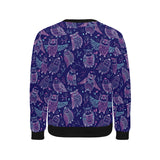 Cute owls pattern boho style ornament Men's Crew Neck Sweatshirt