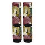 Japanese cranes flying forest dot pattern Crew Socks