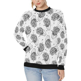 Hand drawn french fries pattern Women's Crew Neck Sweatshirt