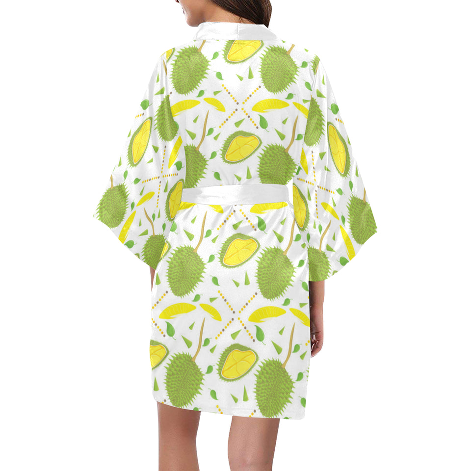 Durian pattern background Women's Short Kimono Robe