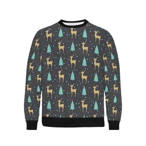 Deers star tree pattern Men's Crew Neck Sweatshirt