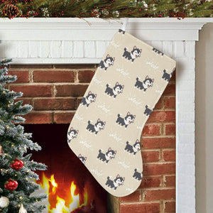 Cute Siberian Husky Christmas Stocking