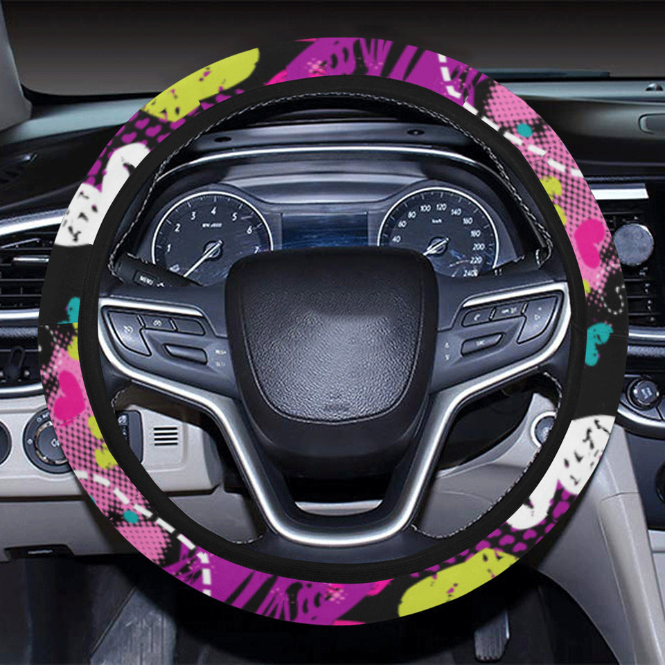 heart dot wave star creative design pattern Car Steering Wheel Cover