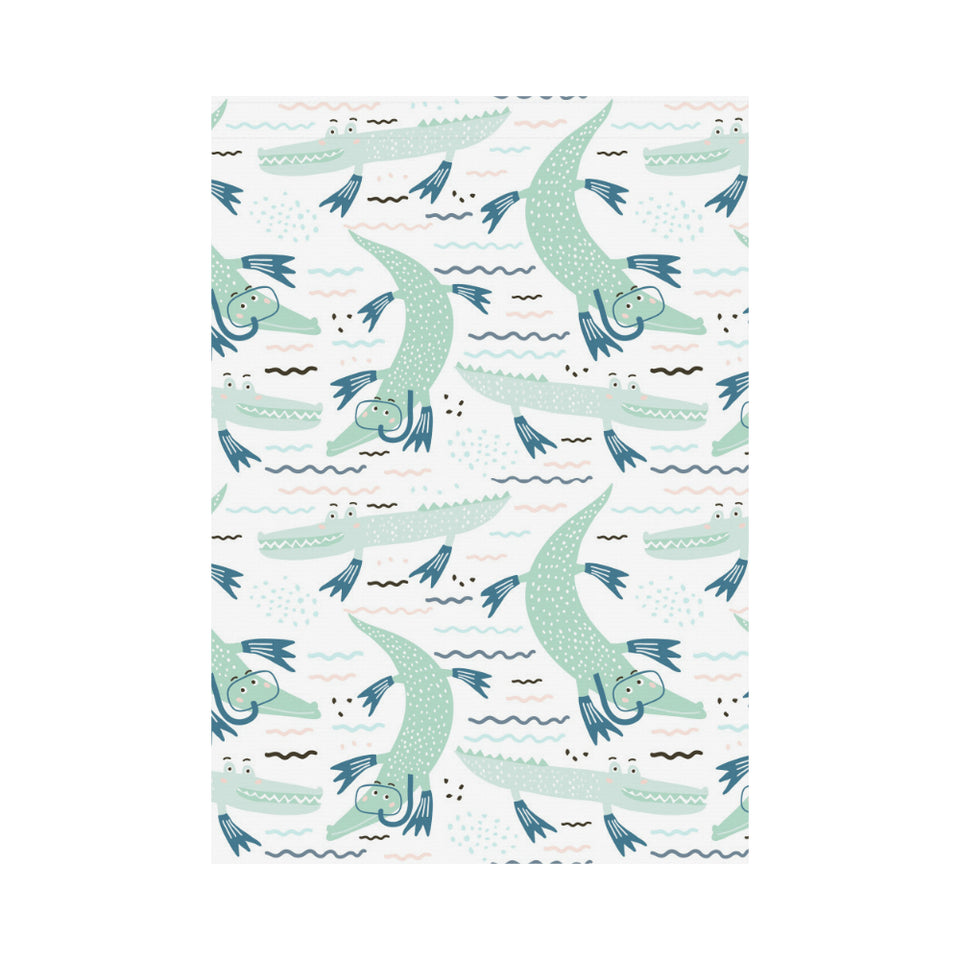 Crocodile diver pattern House Flag Garden Flag