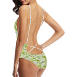 Cute frog dragonfly pattern Women's One-Piece Swimsuit