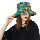 French fries red paper box pattern Unisex Bucket Hat