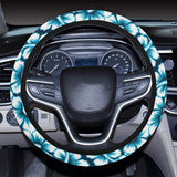 Hibiscus Pattern Print Design 04 Car Steering Wheel Cover