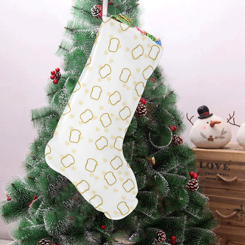 Bread Toast Pattern Print Design 01 Christmas Stocking