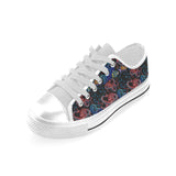 Octopus sea wave tropical fishe pattern Men's Low Top Canvas Shoes White