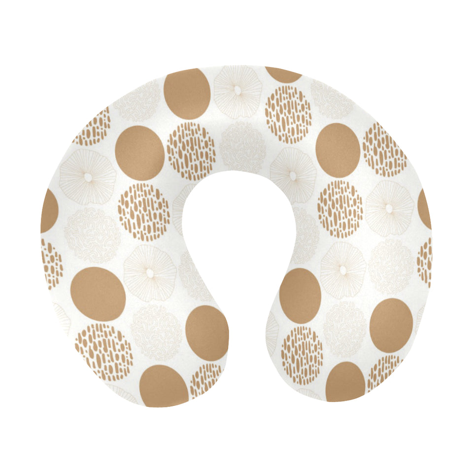 Gold Texture mushroom pattern U-Shaped Travel Neck Pillow