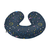 space pattern with planets, comets, constellations U-Shaped Travel Neck Pillow