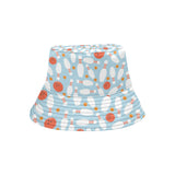 Bowling ball bowling pins blue blackground Unisex Bucket Hat