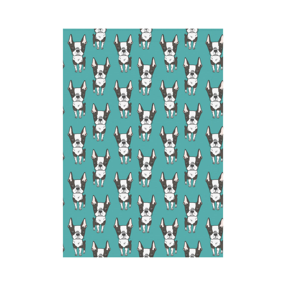 Hand drawn boston terrier dog pattern House Flag Garden Flag