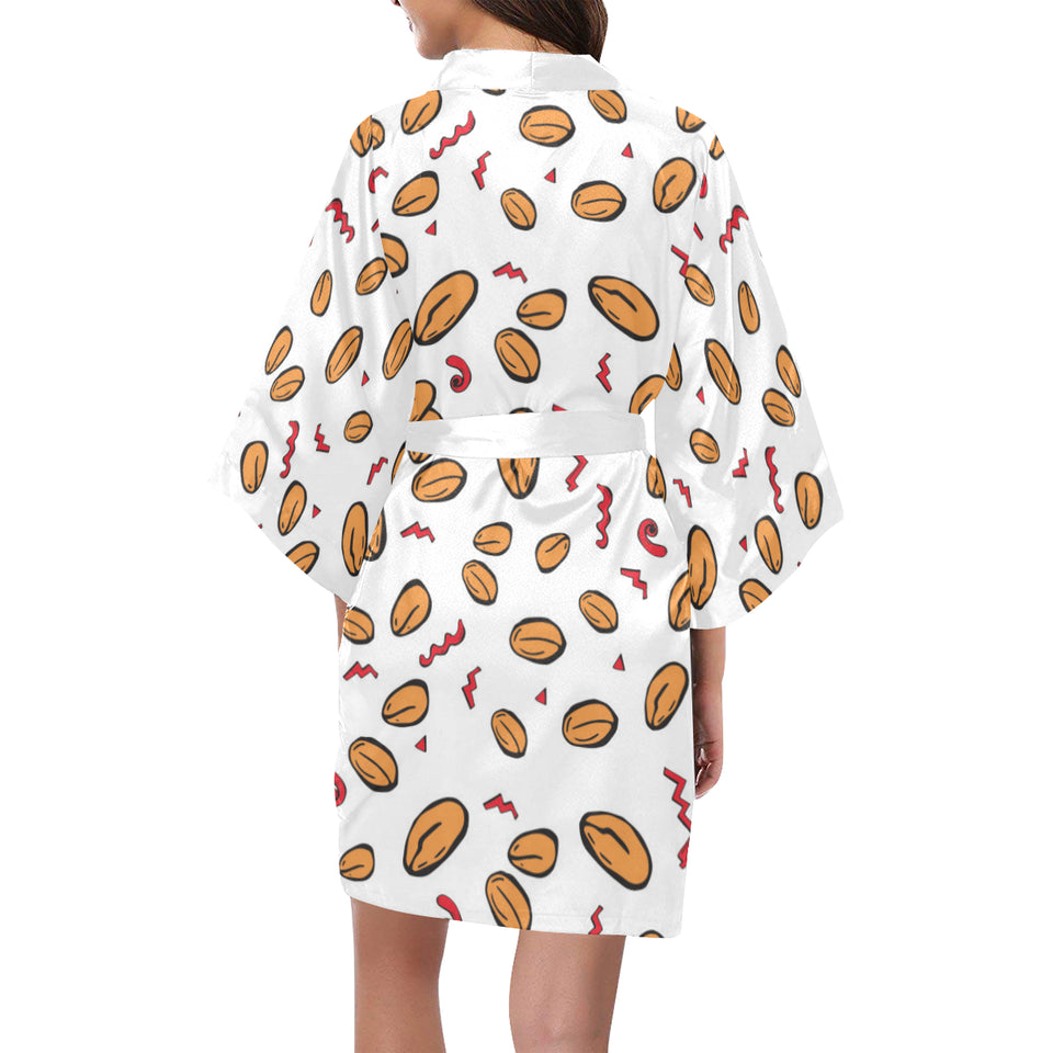 peanuts pattern background Women's Short Kimono Robe