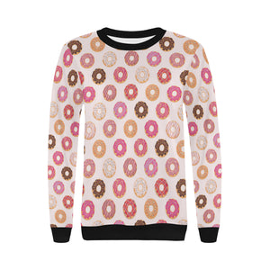 Colorful donut pattern Women's Crew Neck Sweatshirt