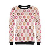 Colorful donut pattern Women's Crew Neck Sweatshirt