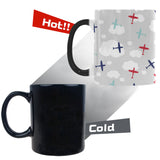 Airplane cloud grey background Morphing Mug Heat Changing Mug