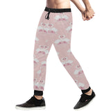 White swan and flower love pattern Unisex Casual Sweatpants