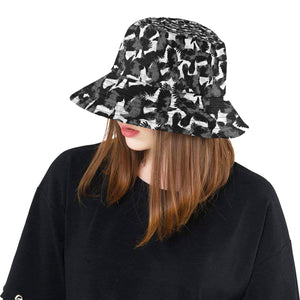 Crow illustration pattern Unisex Bucket Hat