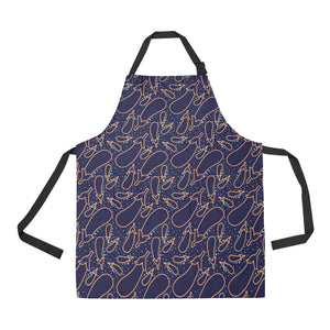 Eggplant Pattern Print Design 04 All Over Print Adjustable Apron