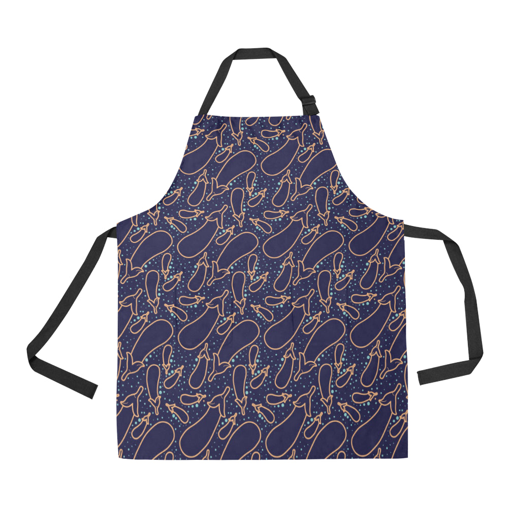 Eggplant Pattern Print Design 04 All Over Print Adjustable Apron