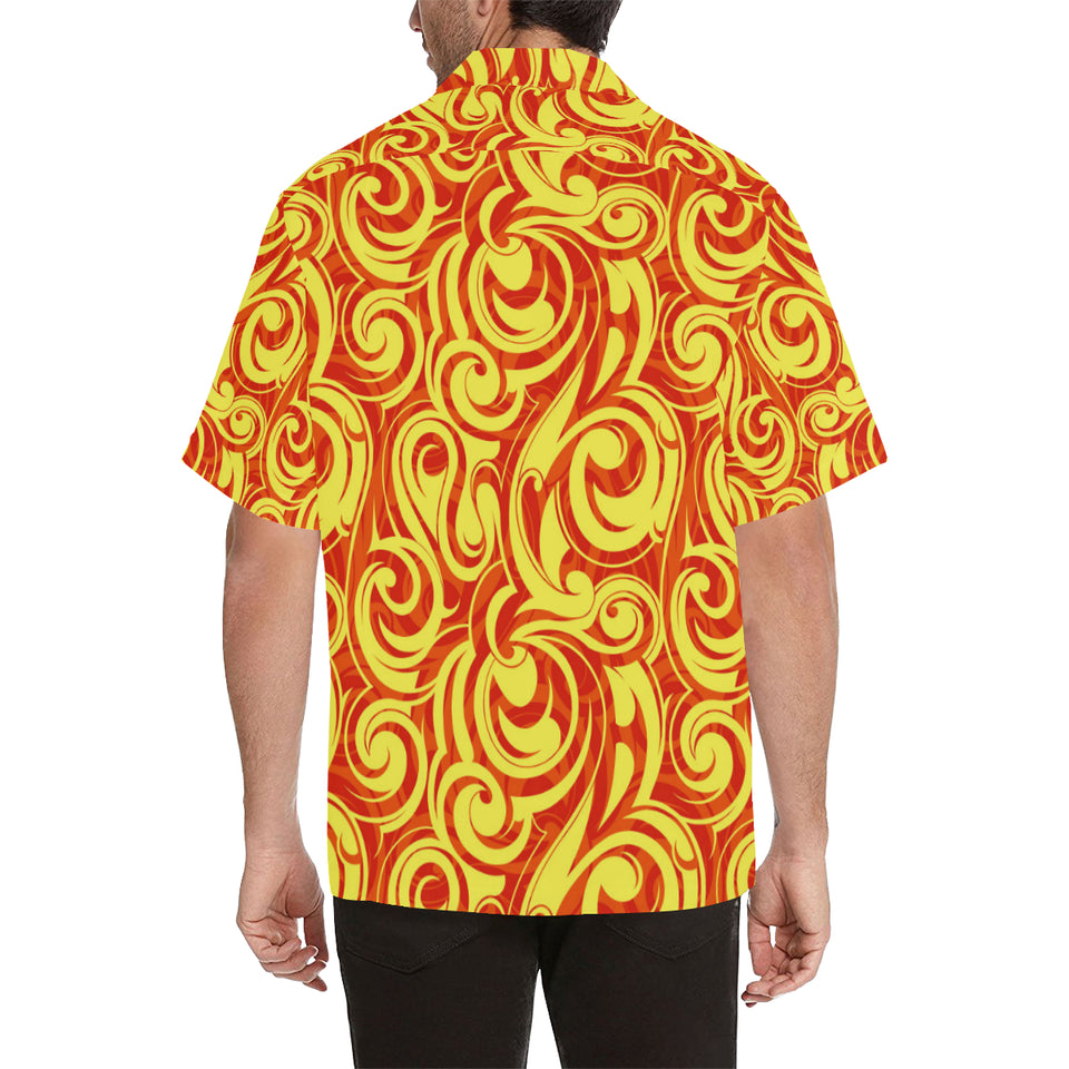 Fire flame design pattern Men's All Over Print Hawaiian Shirt