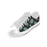 Sea turtle blue stone pattern Men's Low Top Shoes White