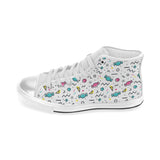 Candy design pattern Women's High Top Canvas Shoes White