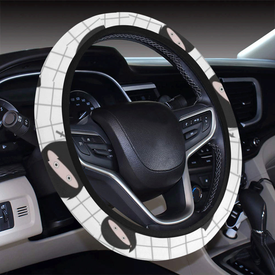 Ninja pattern plaid background Car Steering Wheel Cover