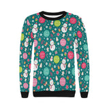 Snowman bird decorative elements christmas pattern Women's Crew Neck Sweatshirt