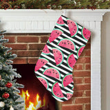 Watercolor paint textured watermelon pieces Christmas Stocking