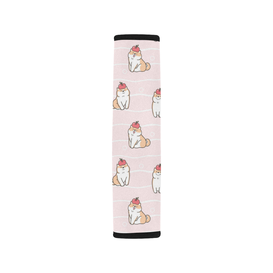 Cute Shiba Inu Dog Apple pattern Car Seat Belt Cover