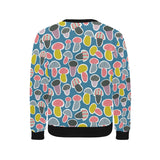 Colorful mushroom design pattern Men's Crew Neck Sweatshirt