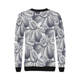 Guava tropical hand drawn pattern Women's Crew Neck Sweatshirt
