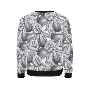 Guava tropical hand drawn pattern Men's Crew Neck Sweatshirt