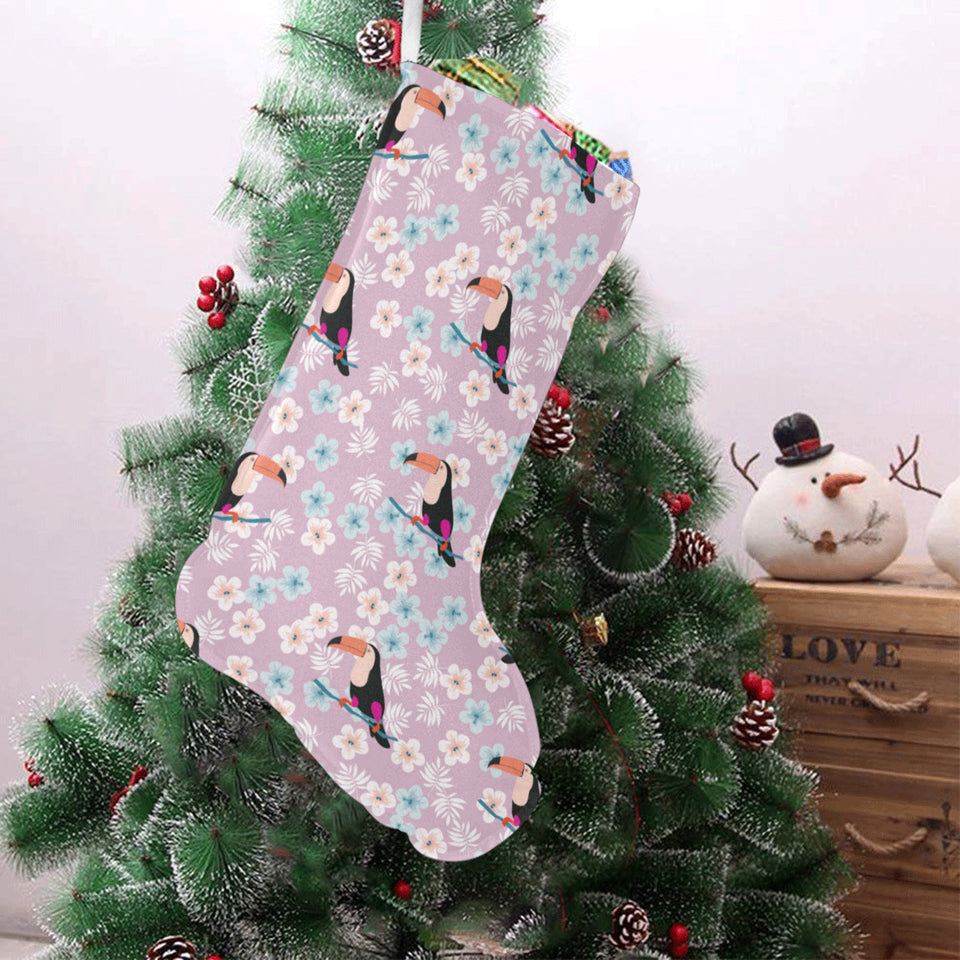Beautiful toucan flower leaves Christmas Stocking