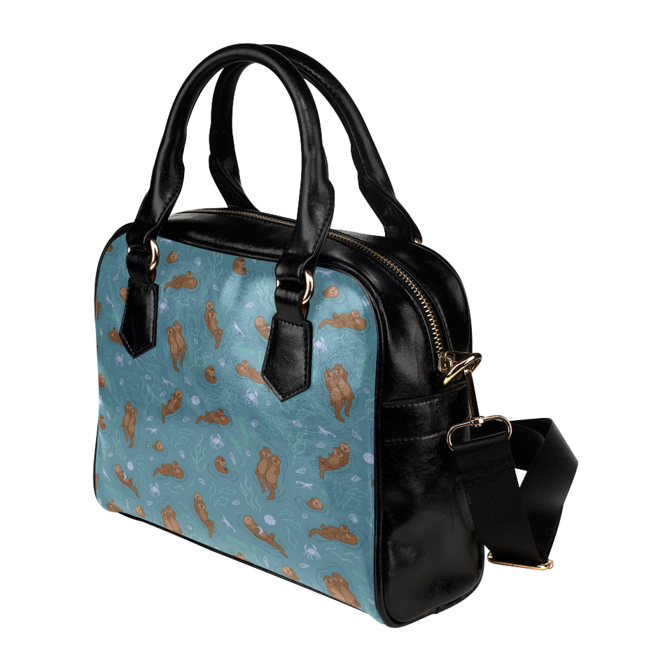 Sea otters pattern Shoulder Handbag