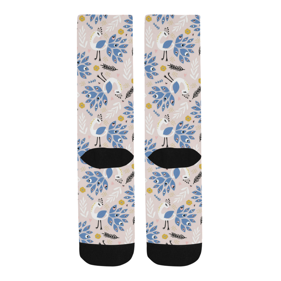 Cute peacock pattern Crew Socks