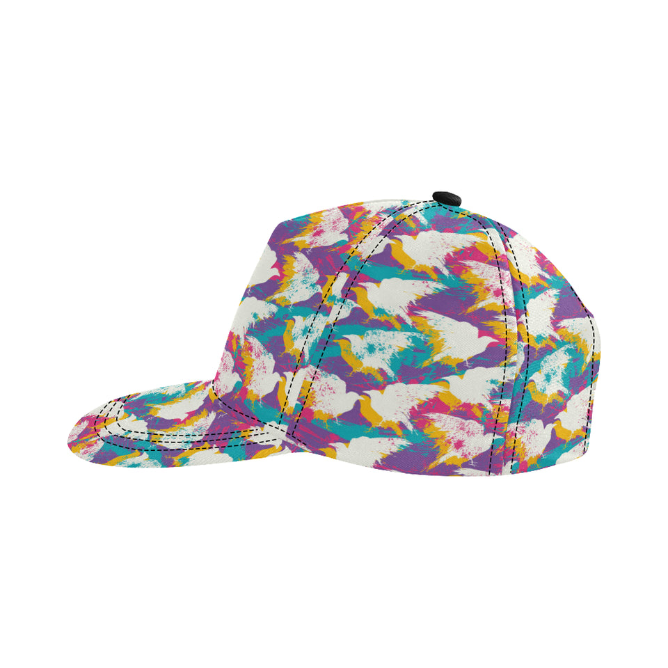 Colorful crow illustration pattern All Over Print Snapback Cap