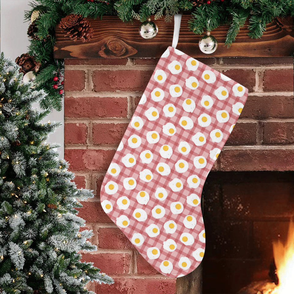 Fried Eggs Pattern Print Design 03 Christmas Stocking
