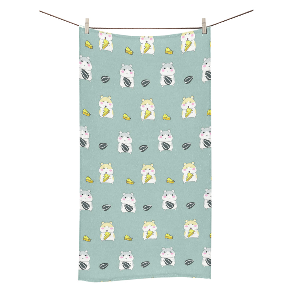 Cute hamster cheese pattern Bath Towel