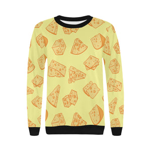 Cheese design pattern Women's Crew Neck Sweatshirt